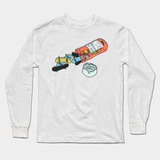 Skateboards Medicine Pill Box Skateboarding Gift Long Sleeve T-Shirt